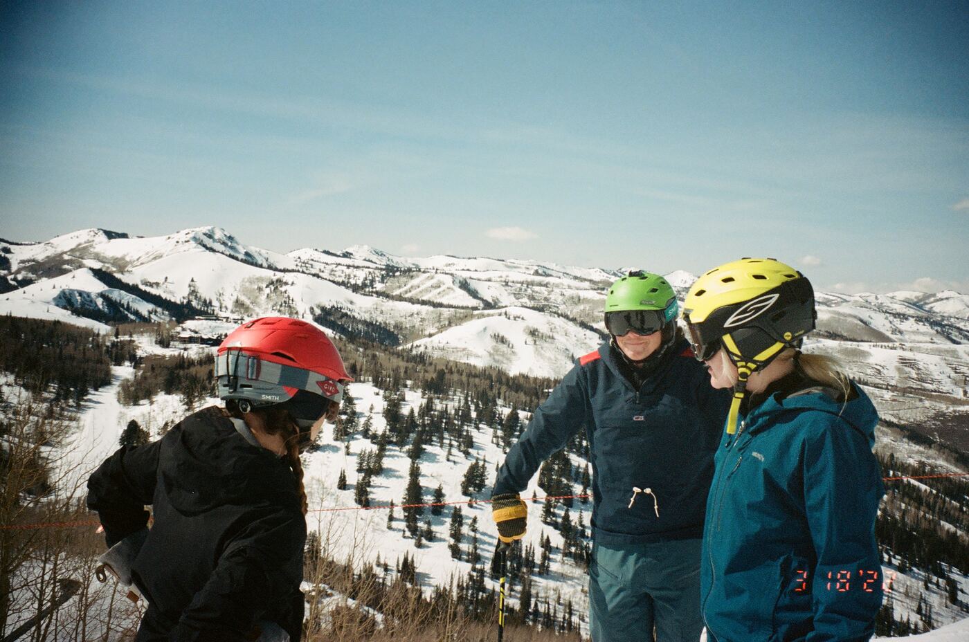 Day off in Deer Valley. Left to right: Dylan, Seamus, and Fae. This is a day off.