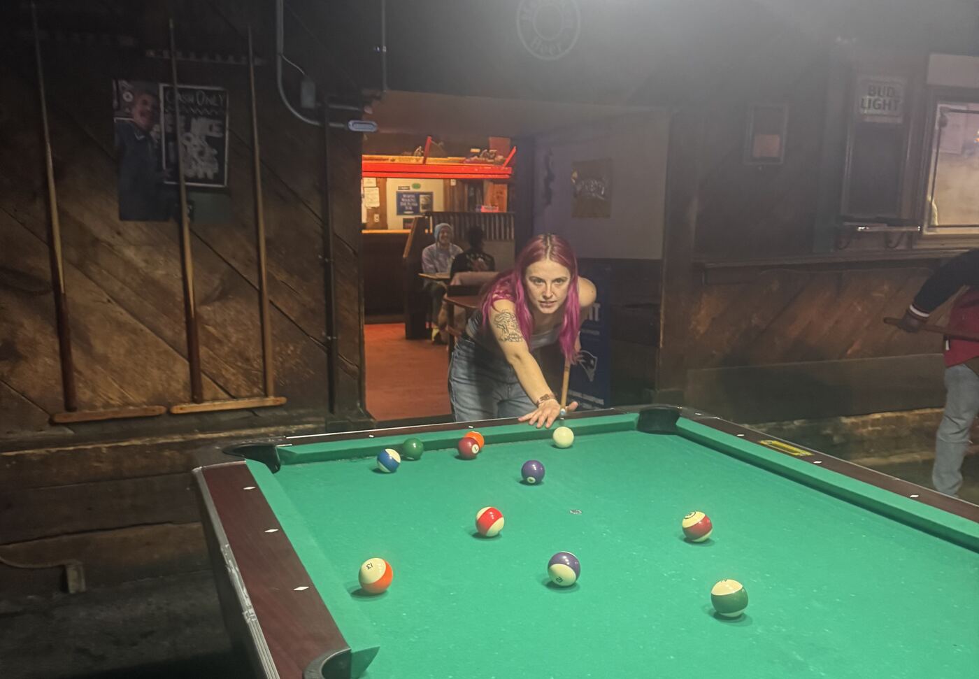On a night when the rest of Bates was at an event, Maria and I slipped away and played pool with a transgender person.