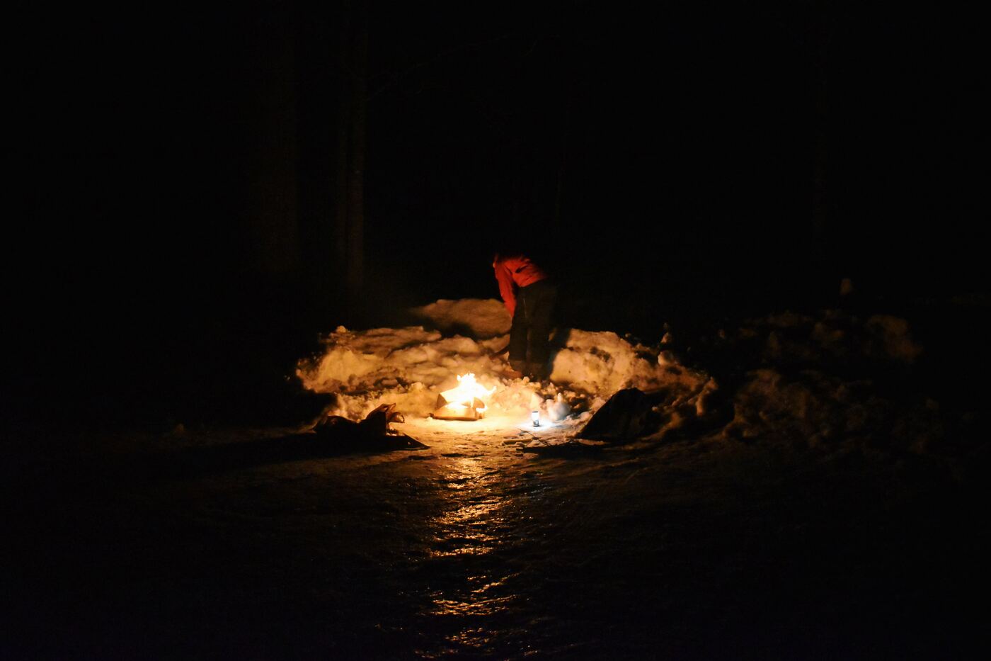 Camped and skinned. Was very icy.