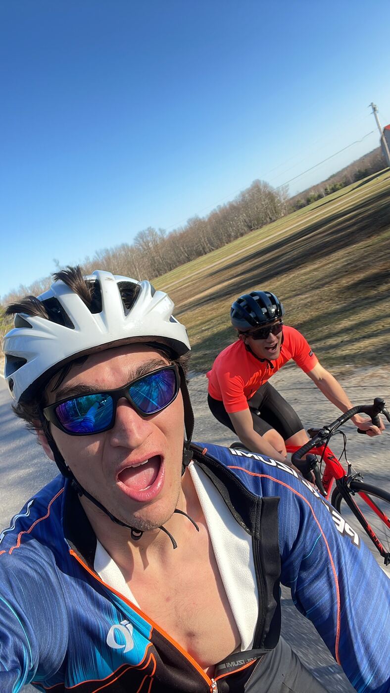 My friend Ben. We biked and ran a lot. He motivated me.